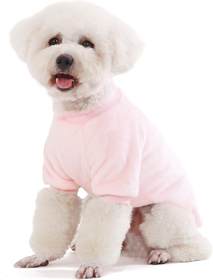 FabriCastle Dog Sweaters, 3-Pack Dog Clothes for Small Female Dogs & Cats, Soft and Warm Pet Coats XXS - XL, Winter Pet Jackets, Doggy Apparel Costumes Outfits (Ballet Pink,SkyBlue,Peach, Large)
