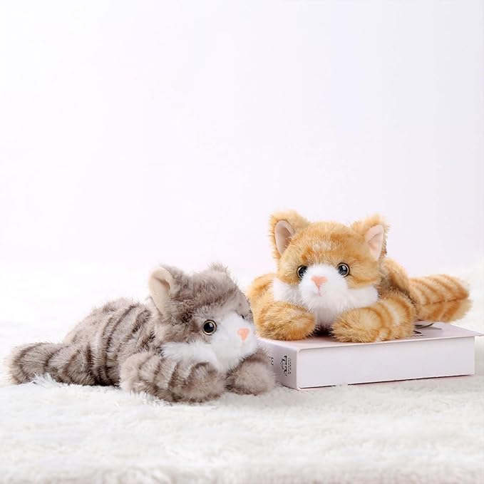 PEACH CAT Cat Stuffed Animal Cute Plushies Small Plush Toys Gifts for Kids Grey