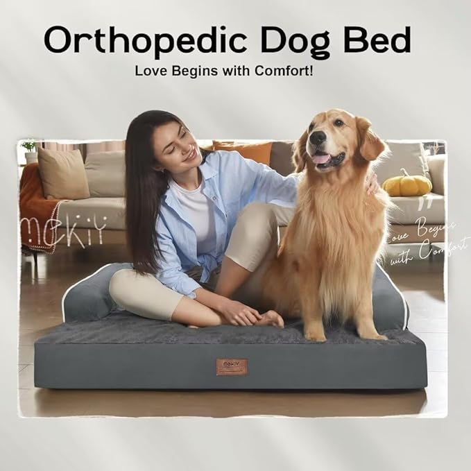 Small Dog Bed Orthopedic Washable Cat Bed Memory Foam Small Couch Sofa Indoor Comfy Pet Beds with Waterproof Removable Cover & Non-Slip Bottom