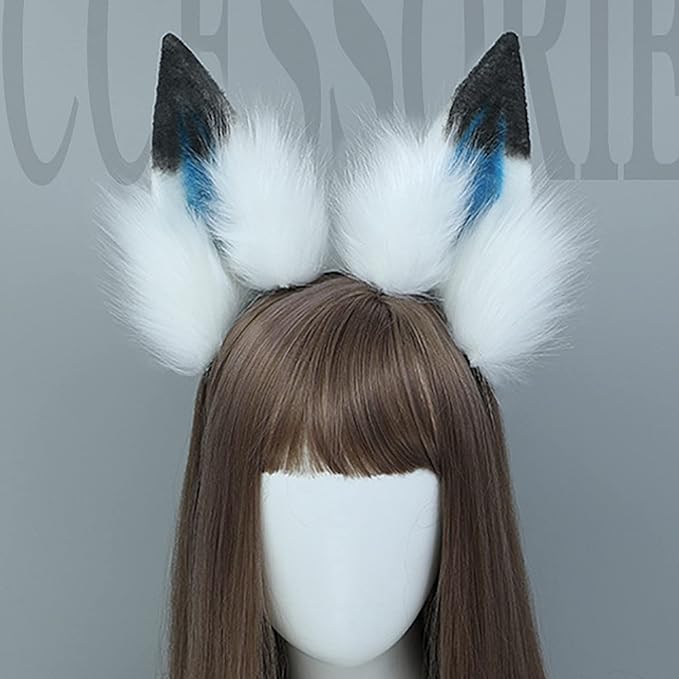 Faylay Women Dog Ear Headband Furry Animal Ear Hair Accessories