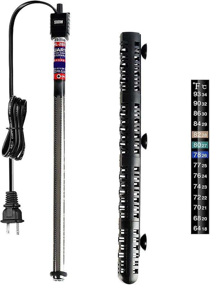 Soyon Aquarium Heater 500 Watt, Fish Tank Heater with Adjustable Temperature 55 Gallon 75 Gallon to 100 Gallon Submersible Water Heater