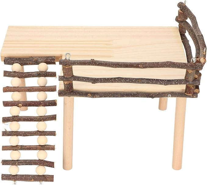 Ejoyous Hamster, Hamster Play Wooden Climb with Climbing Ladder for Dwarf Syrian Hamsters and Small Animal