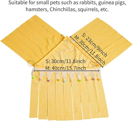 Guinea Pig Corner Hideout, Small Animal Hideout Hammock, Ferret Cage Accessories Cute Hammock, Soft Hanging Fleece Toy for Hamster, Bunny, Chinchilla, Hedgehog (Pink,Small)