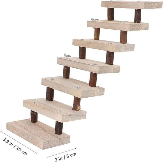NUOBESTY Small Animal Wooden Ladder Platform Cage Bridge Guinea Pig Habitat Climbing Toy for Rabbit Hamster Bunny Squirrel Hedgehog Chinchilla Rat Mouse