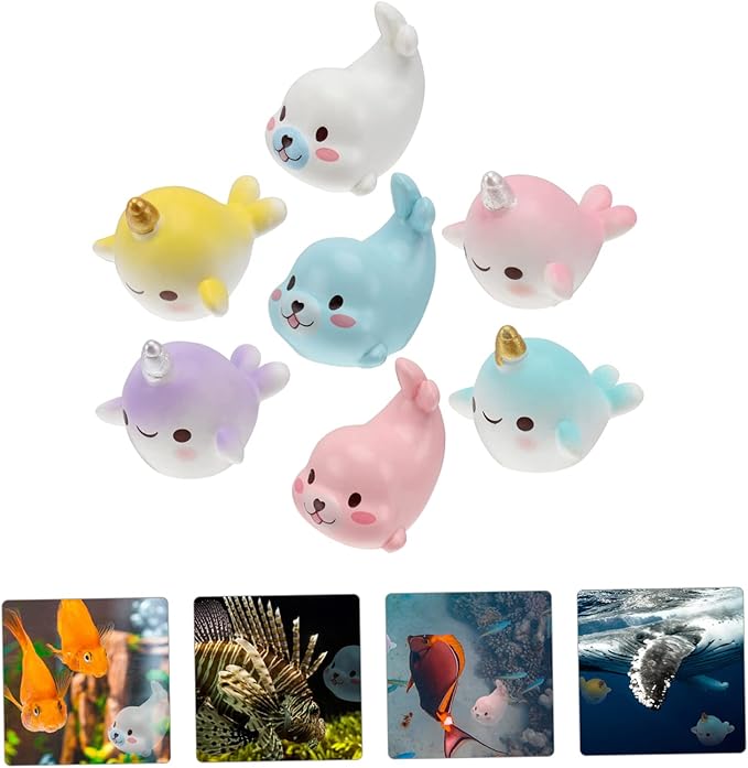 DOITOOL Aquarium Underwater Seal Adornments 7pcs Fish Tank Decor Vivid Mini Bonsai Landscape