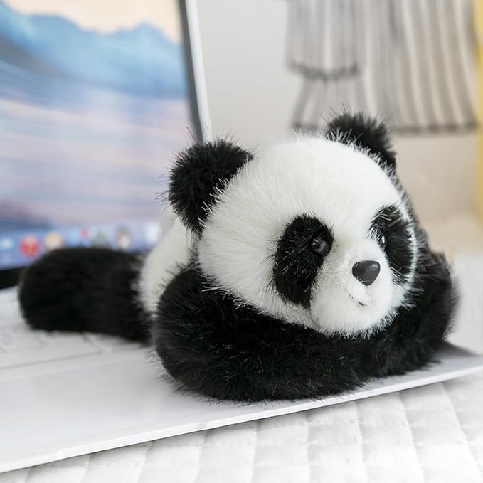 PEACH CAT Panda Stuffed Animal Cute Plushies Small Plush Toys Gifts for Kids Black and White
