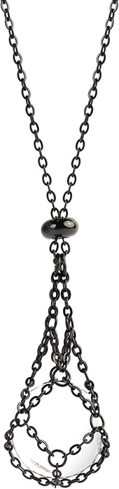 22Inch Stainless Steel Interchangeable Crystal Holder Necklace Chained GemStones Cage Necklace Trendy Pendant Necklace for Women Men Necklace Holder for Healing Crystal