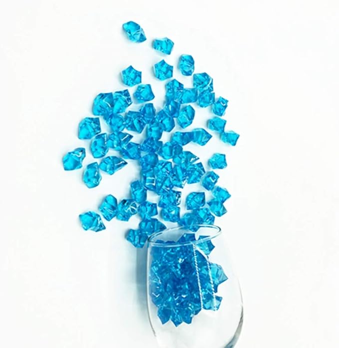 Ivie Colorful Crystal Stone Acrylic Glass Transparent Stone for Fish Tank,Aquarium,Terrariums,Vase,Plants,Garden Decoration (200grams) (blue-2)