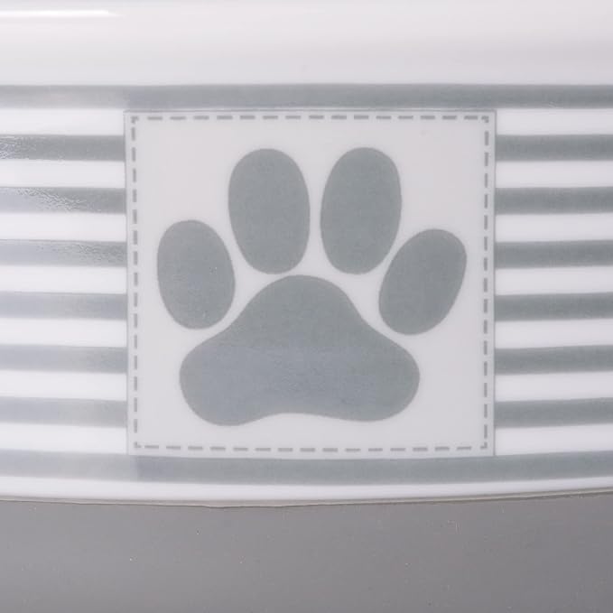 Bone Dry Paw & Patch Ceramic Pet Collection, Medium Set, 6x2, Gray, 2 Piece (Pack of 6)