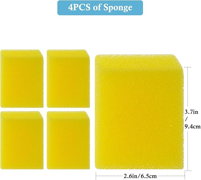 FEDOUR 4PCS Replacement Aquarium Biochemical Sponge for 20W Aquarium Filter, Aquarium Filter Sponges for Replacement