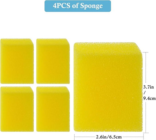 FEDOUR 4PCS Replacement Aquarium Biochemical Sponge for 20W Aquarium Filter, Aquarium Filter Sponges for Replacement