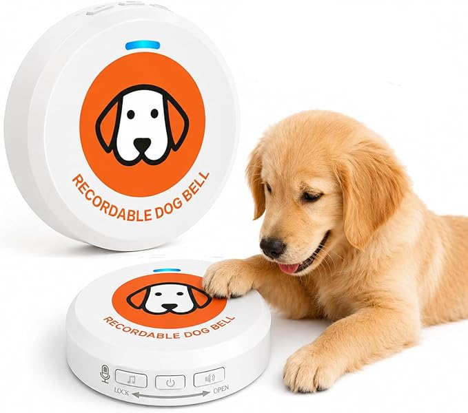 ChunHee Recordable Dog Doorbell – Train Your Dog with Your Own Voice, Puppy Potty Training Bell for Dogs to Go Outside, Touch Activated Dog Button with Potty & Outside Sounds