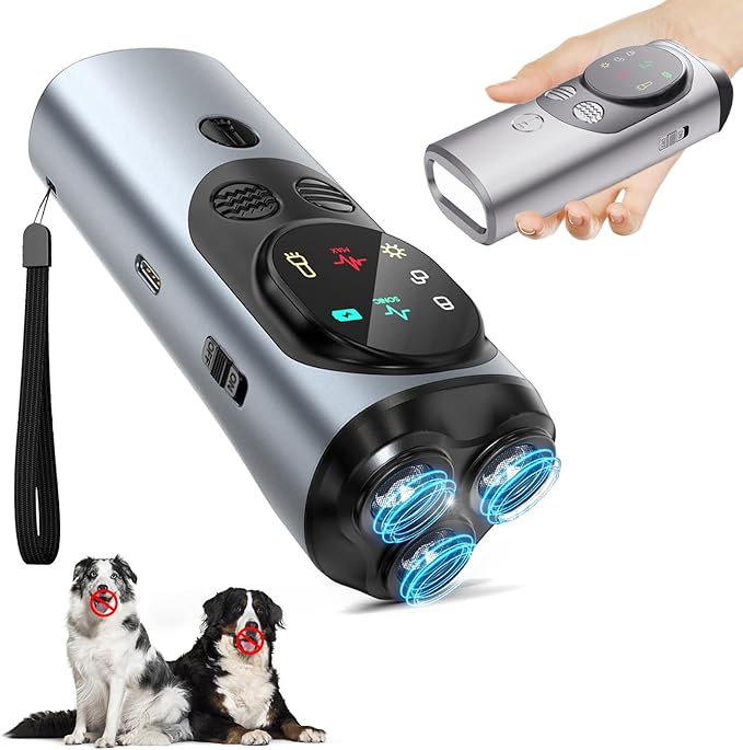 Dog Bark Deterrent Device, Anti Barking Device for Dogs, Ultrasonic Dog Bark Deterrent to Stop Barking 50 ft, Barks No More Dog Training Device, Barking Silencer for Dog Training