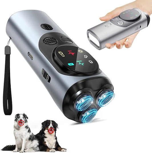 Dog Bark Deterrent Device, Anti Barking Device for Dogs, Ultrasonic Dog Bark Deterrent to Stop Barking 50 ft, Barks No More Dog Training Device, Barking Silencer for Dog Training