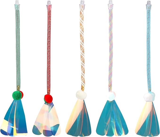 5pcs Interactive Cat Toys Ball Tail Accessories, 11.81 Inch Interactive Moving Dog Toys Replacement String, Rolling Pet Toy, Rope Parts for Bored Indoor Cats Pet Motion Activated