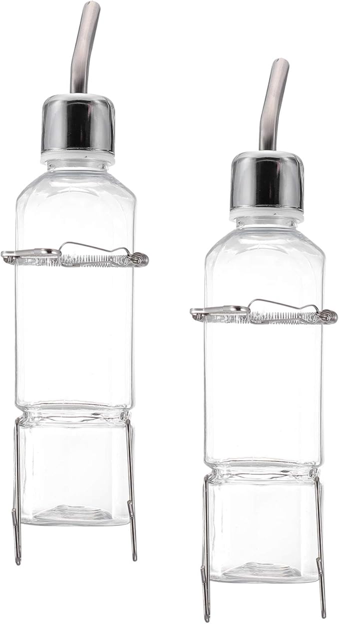Mipcase 2pcs Pet Water Fountain Plastic Hanging Dispenser for Guinea Pigs and Animals Leakproof Easy to Install Convenient Pet Supply