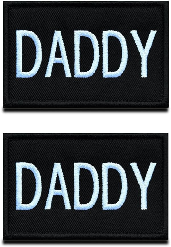 2 PCS Daddy Tactical Moral Patches, Family Patch for Dad, Hook and Loop Embroidery Fastener Patch for Hats, Coats, Clothes,Diaper Bags, Lunch Bags,Family Outdoor Travel Tags