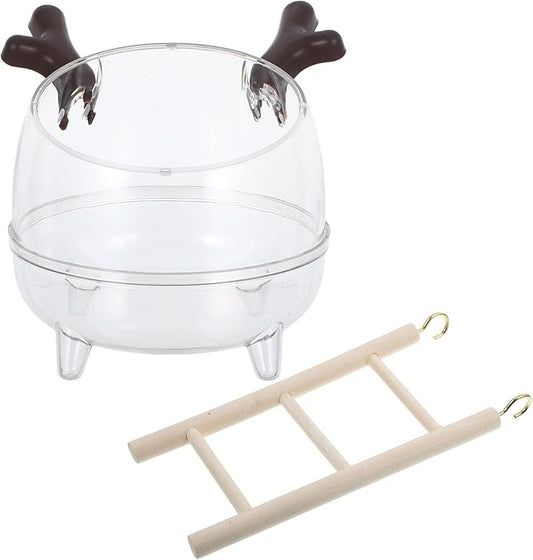 Toyvian Multi-use Hamster Bathroom Toilet Sand Bath Decor Cage Accessory Hideout Ladder Cleaning Easy Pet Care Kit