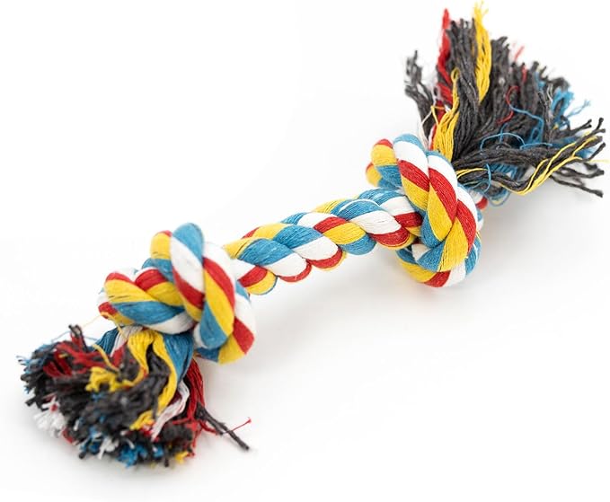 Jeffers Pet Rope Bone Dog Toy, Multi-Colored, 16" – Durable Braided Rope for Tug of War, Chewing & Fetch – Interactive Play for Pets – Machine Washable Dog Game Toy, Supports Healthy
