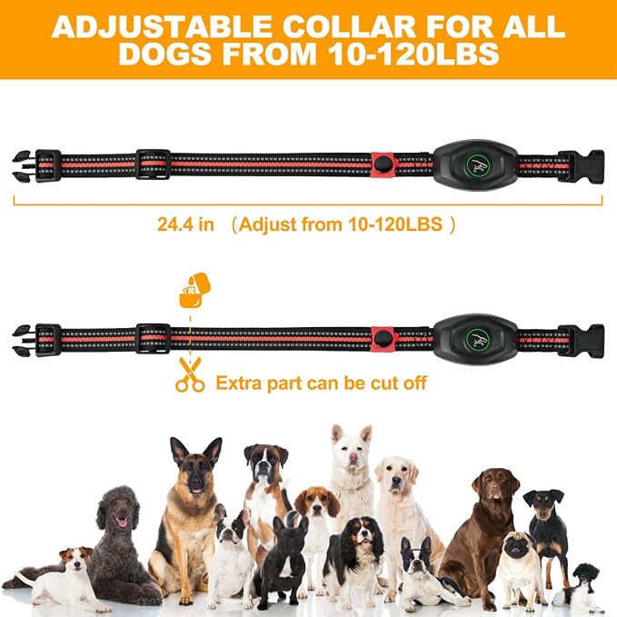 2 in 1 Dog Shock Collar - Bark Collar with Remote, w/3 Remote Training Modes, Beep, Vibration 1300Ft Dog Training Collar for for Small Medium Large Dogs (Red)