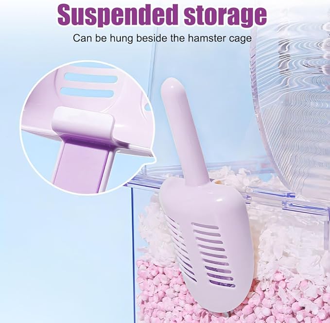 MiOYOOW Hamster Litter Scoop, Plastic Sand Shovel Small Animal Mesh Scooper for Guinea Pig Hamsters Gerbils Small Animals