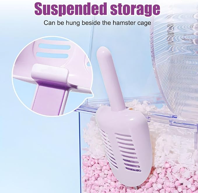 MiOYOOW Hamster Litter Scoop, Plastic Sand Shovel Small Animal Mesh Scooper for Guinea Pig Hamsters Gerbils Small Animals