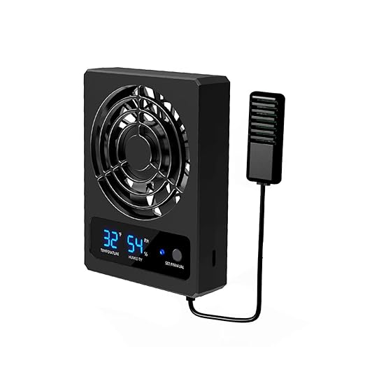 Reptile Ventilation Fan with Humidity Control Accurate Powerful Noiseless Fan Thermometer and Humidity Gauge for Reptile Tank- Fahrenheit