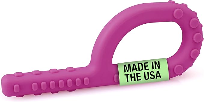 ARK Textured Grabber Sensory Chew, Sensory Toys for Kids and Adults, Chewy Fidget for Autism, ADHD, SPD, Anxiety, Medical-Grade Oral Motor Therapy Tools, Standard, Softest, Magenta