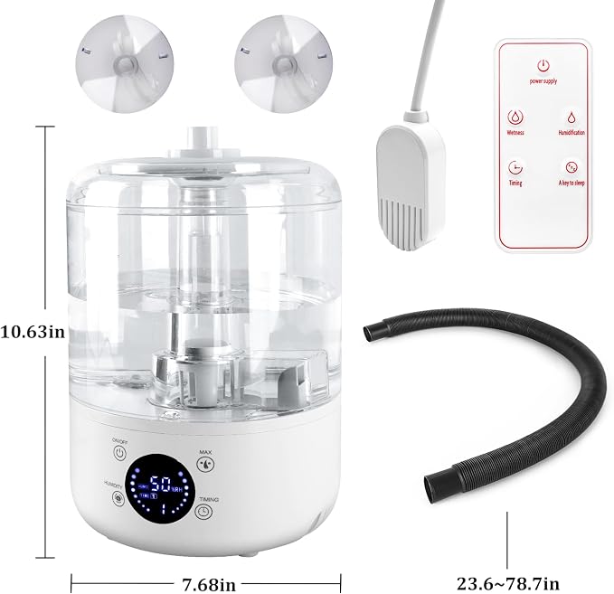Reptile Humidifier Fogger - 4L Reptile Fogger with Humidity Control Sensor, Timer & 3 Adjustable Mist Levels, Touch & Remote Control, Reptile Mister for Reptiles Amphibians Snake Herps