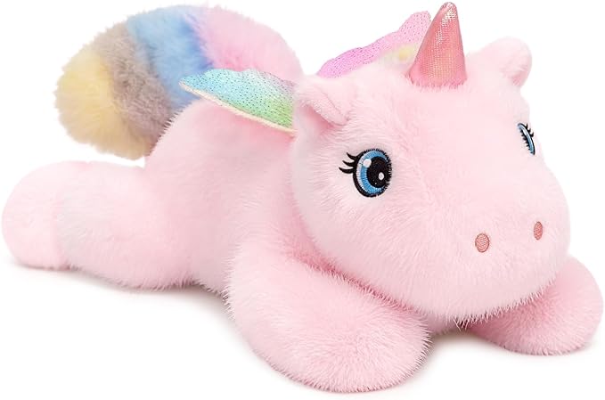 Ditucu Cute Palm-Sized Unicorn Stuffed Animal Soft Capibara Plush Doll Small Plushies Toys Gifts for Kids Pink 7.8 inch