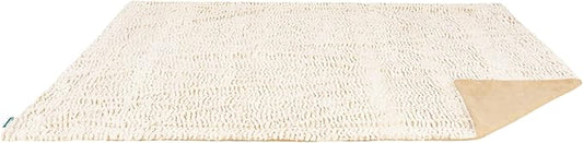 FurHaven Waterproof Dog Blanket – Birch Faux Fur & Suede Calming Throw for Pets, Washable – Taupe, XL