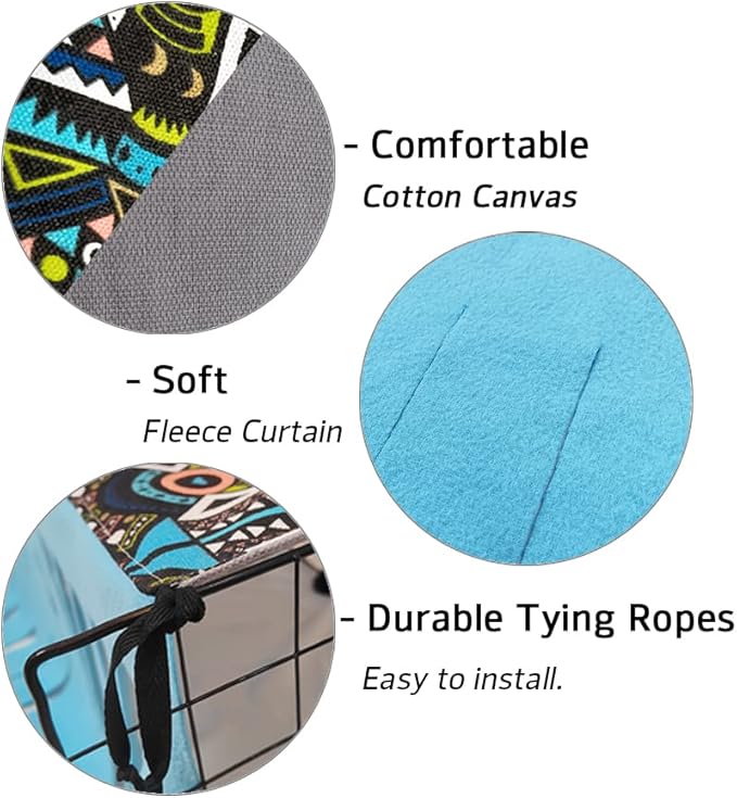 RIOUSSI Guinea Pig Hideout Hideaway Corner Fleece Toys Cage Accessories with Reversible Sides. Blue, Rectangle