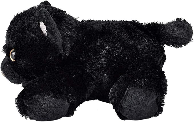 Wild Republic Black Cat Stuffed Animal, Plush Toy, Gifts for Kids, Hug'Ems 7 Inches