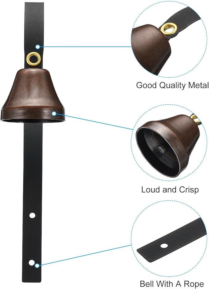 PATIKIL Dog Doorbell, Fixed Metal Dog Bells for Training Dogs to Ring to go Outside, Wall Mounted Dog Door Bell Traditional Doorbell Shop Doorbell