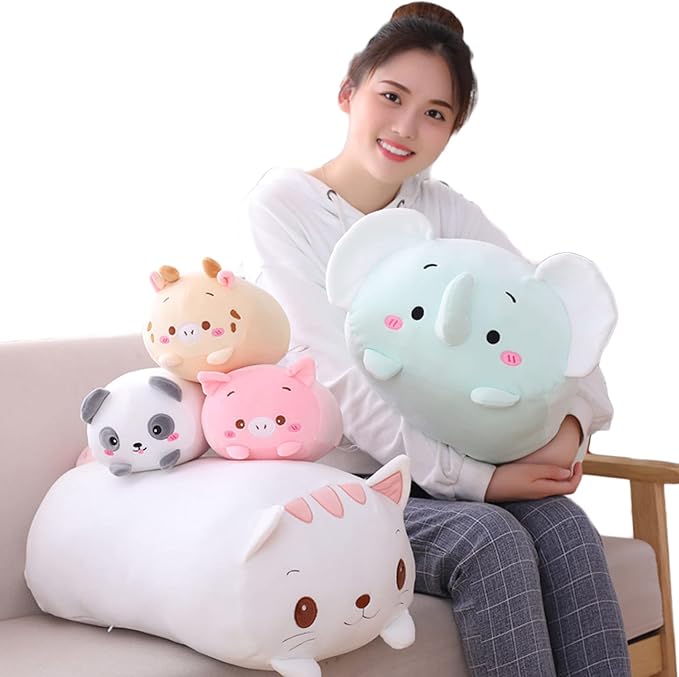 Panda Plush Stuffed Animal, Soft Panda Plush Hugging Pillow Cylindrical Body Pillow Toy Gifts for Kids, 23.6"