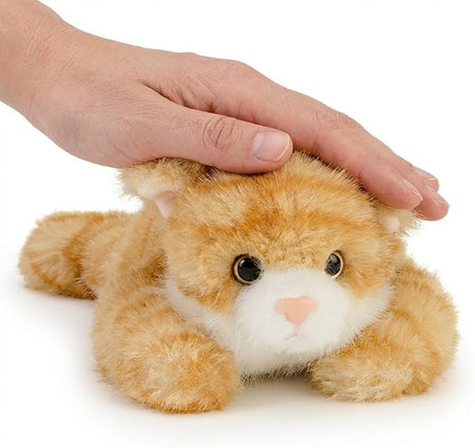 Cute Orange Cat Stuffed Animal Plush Toy - Weighted & Soft, Cute Small Plushie Gift for Kids, Girls, Boys, Adults. 8 inches