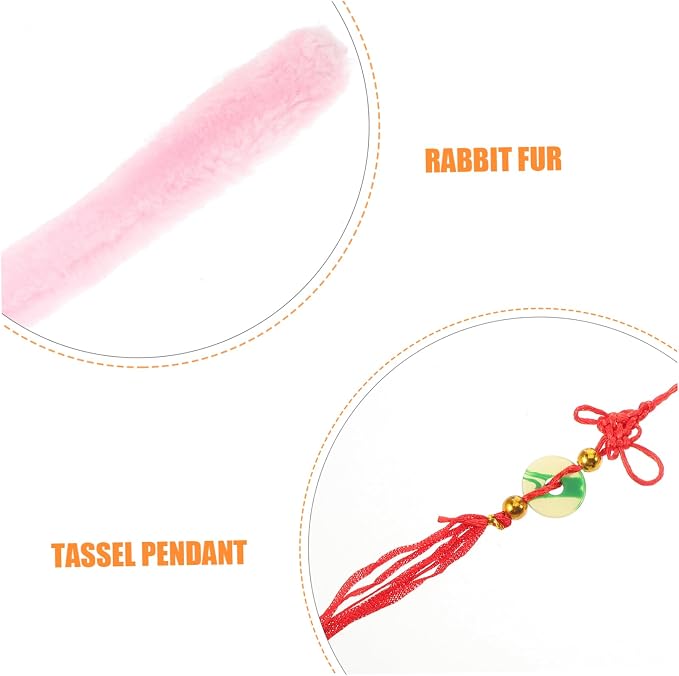 Zithers Cleaning Brush Soft Rabbit for Chinese String Instruments Gentle Care Tool for Dulcimers Versatile Maintenance Accessory Pink Handle