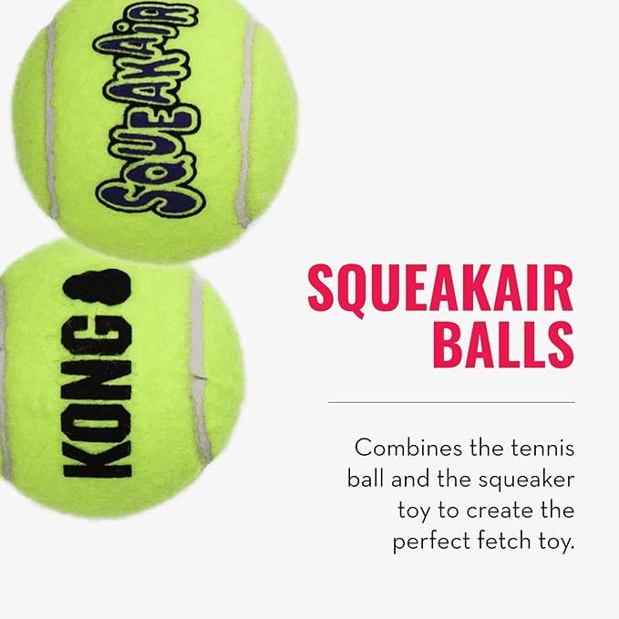 KONG Cozie Ali Alligator & SqueakAir Balls (3 Pack) - Dog Fetch & Chew Toys for Fun - Soft Toy Alligator for Indoor Play - Durable Dog Toy Balls for Outdoor Play - for Medium Dogs