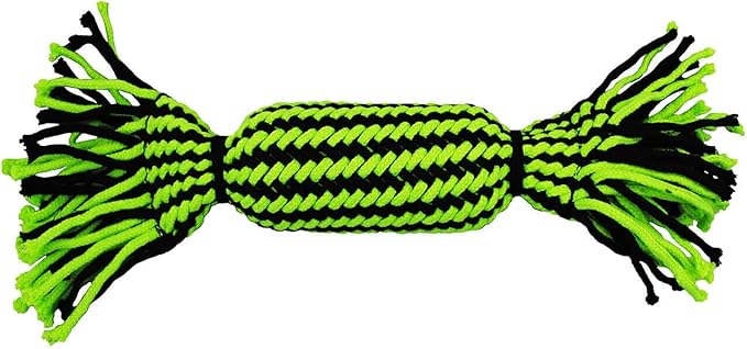 Jolly Pet Knot-N-Chew Tube Squeaker Green/Black Small/Medium