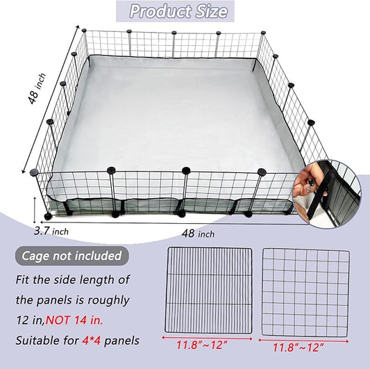 DZWLKJ Guinea Pig Cage Liner Tarp Bottom Waterproof and Washable Base Also for Rabbits, Bunny, Chinchesillas, Hedgehog, Ferrets and Other Small Animals(48x48 inches)