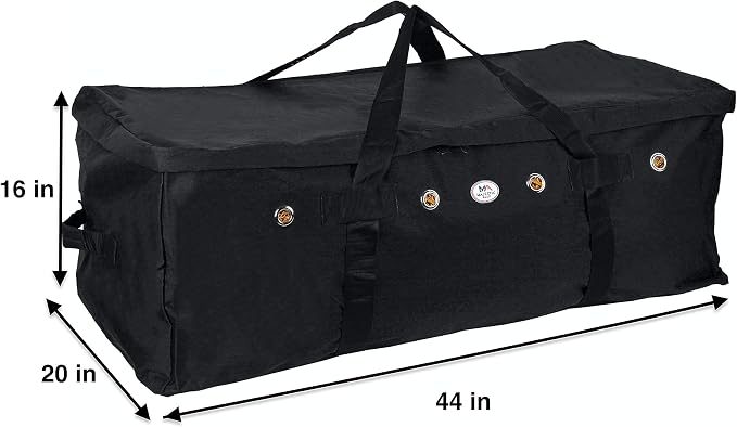 Majestic Ally 1200 D Nylon Fabric Heavy-Duty Hay Bale Storage Bag (Black, Large)