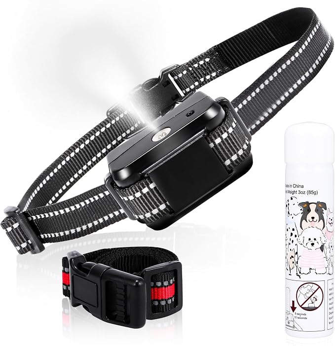 Citronella Bark Collar, Rechargeable Anti Bark Collar [1 Citronella Spray Refill] 2 Adjustable Spray & Sensitivity Level Humane No Shock Barking Collar for Small Medium Large Dogs/Breed