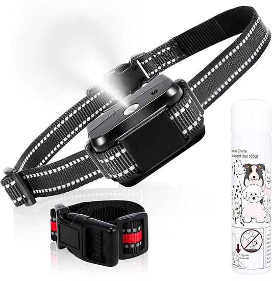 Citronella Bark Collar, Rechargeable Anti Bark Collar [1 Citronella Spray Refill] 2 Adjustable Spray & Sensitivity Level Humane No Shock Barking Collar for Small Medium Large Dogs/Breed