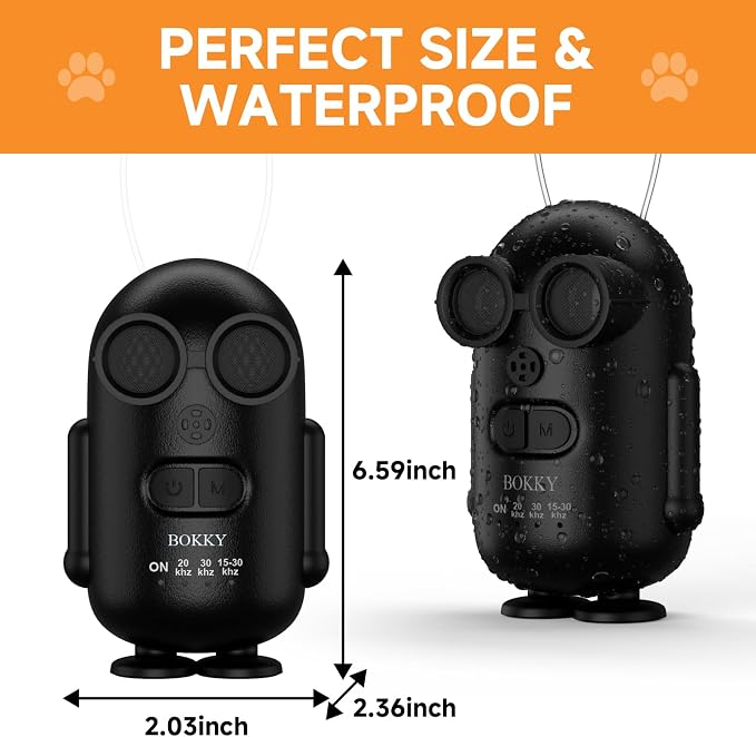 15-30kHz Adjustable Dog Bark Deterrent Devices with IPX5 Waterproof, 2-in-1 Fast Charging Anti Barking Silencer - Ideal for Outdoor and Indoor