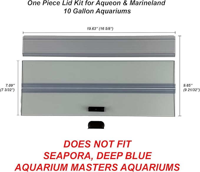 H2Pro Glass Canopy Aquarium Lid for Fresh & Saltwater Fish Tanks (20GT for Aqueon & Marineland 10 Gallon Aquariums)