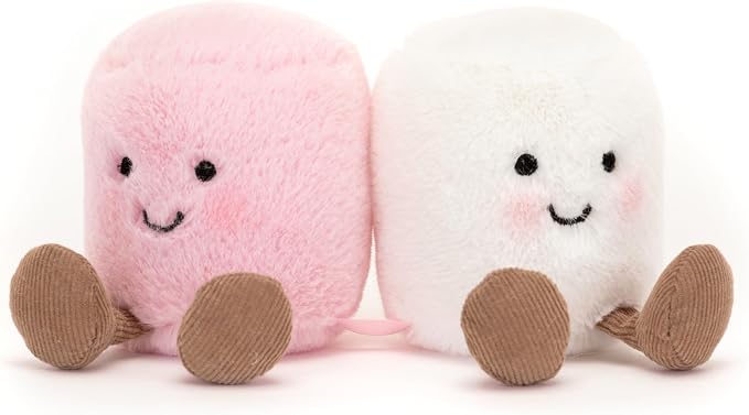 Jellycat Amuseables Pink and White Marshmallows Stuffed Toy, 3.5 inches | Food Plush | Fun Gift Idea