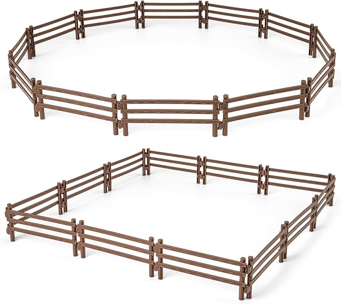 24PCS Farm Animal Corral Fence Toys for Kids Age 3-5 5-7 4-8 Years Olds Boys Girls, Educational Farm Animal Cake Toppers for Toddlers 3 4 5 6 7 8 9 10