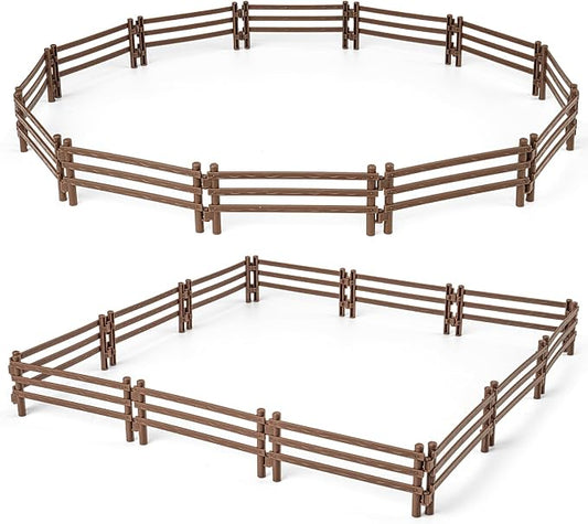 24PCS Farm Animal Corral Fence Toys for Kids Age 3-5 5-7 4-8 Years Olds Boys Girls, Educational Farm Animal Cake Toppers for Toddlers 3 4 5 6 7 8 9 10