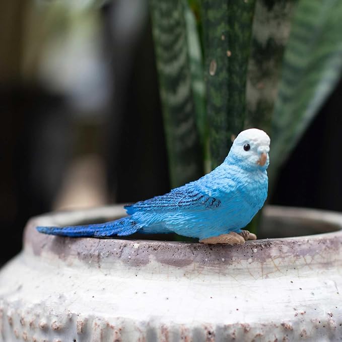 Safari Ltd. Blue Budgie Figurine - Detailed 3" Plastic Model Figure - Fun Educational Play Toy for Boys, Girls & Kids Ages 3+