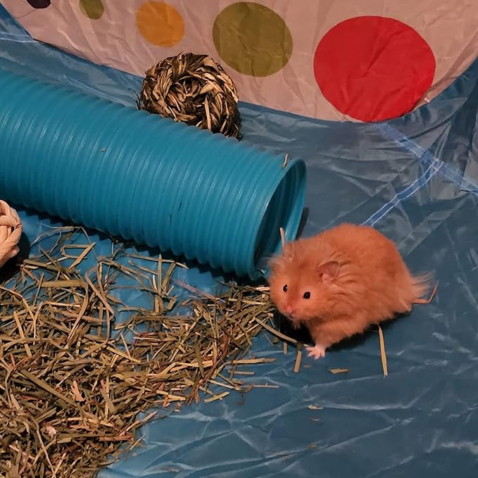 Plastic Hamster Tunnels,Small Animal Tubes,Foldable Exercising Training Ferrets Fun Tunnel Hamsters Hideout Tube 15 Pcs Pet Chew Toys for Guinea Pigs Chinchillas Rats Gerbils (Blue)